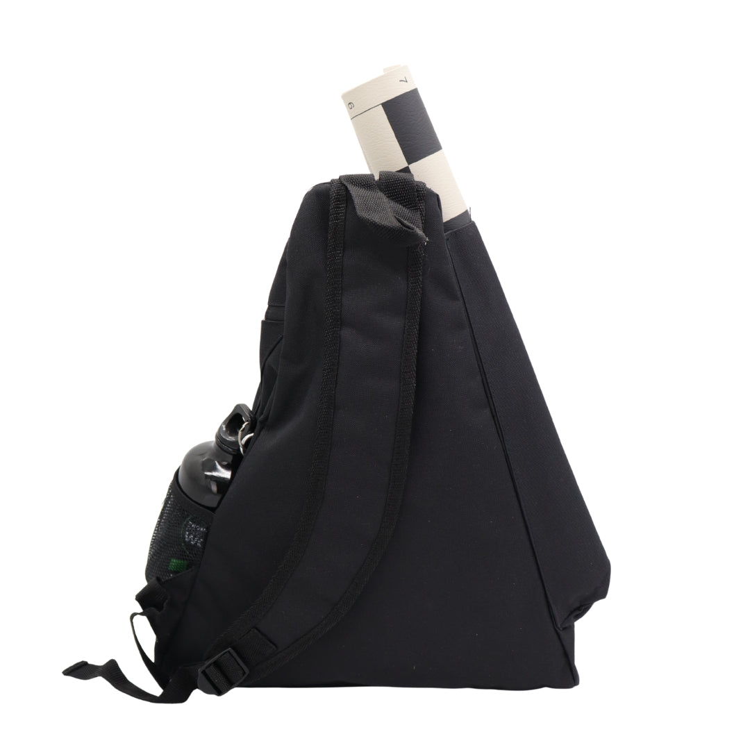Tournament Chess Bag in black canvas, perfect for carrying chess gear securely and conveniently.
