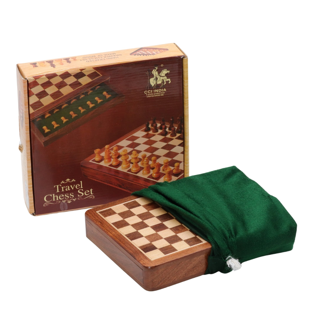 Travel Chess Set | Wooden | Magnetic | 18cm