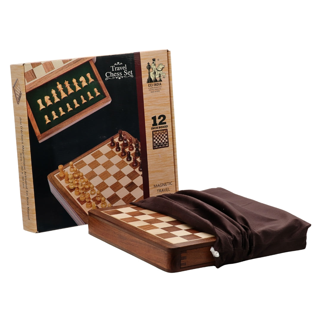 Travel Chess Set | Wooden | Magnetic | 30cm