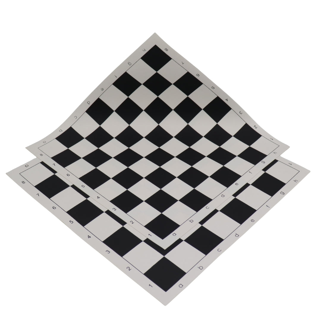 Roll-Up Chess Board featuring black and pure white squares for clear piece recognition and tournament use.