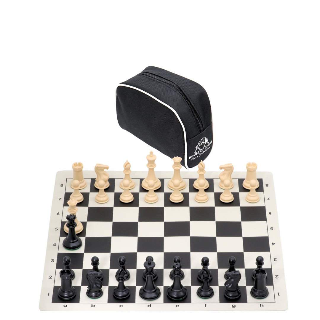Vinyl Roll-Up Tournament Set | 57 mm Squares | Heavy Luxury Pieces &amp; Bag