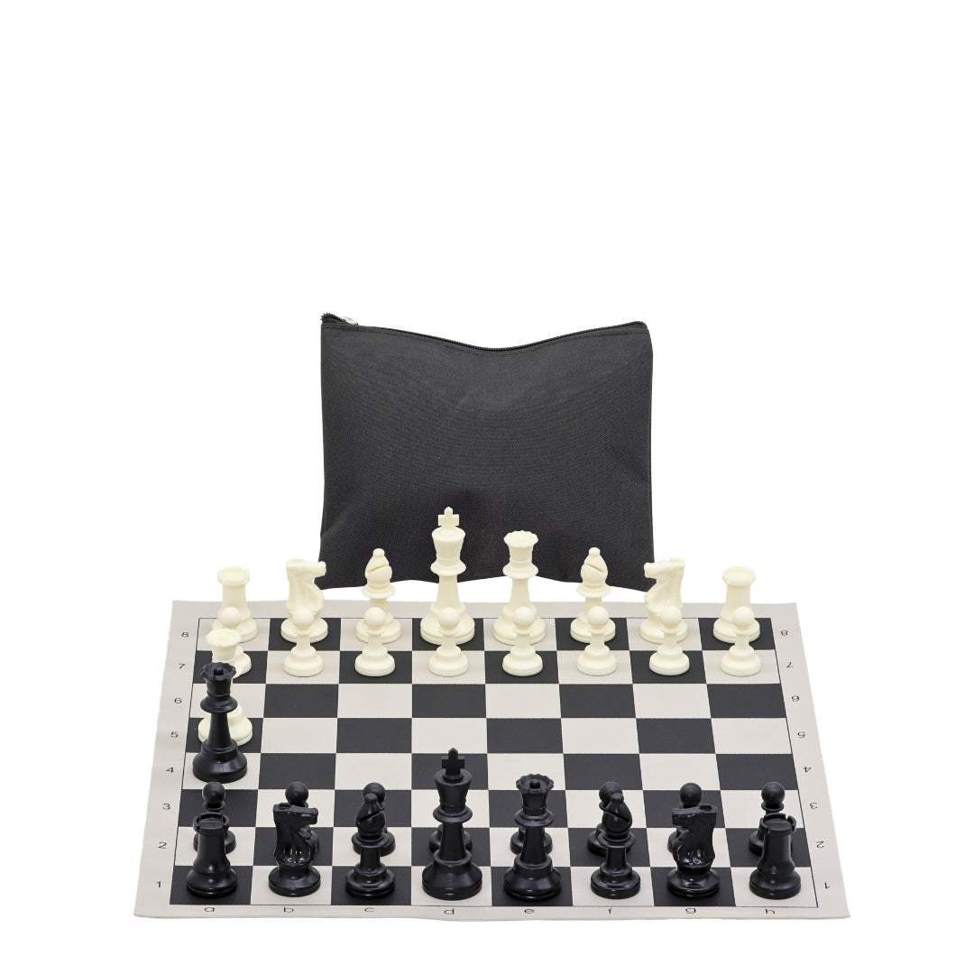 Vinyl Roll-Up Tournament Set | Zip Canvas Bag | 50 mm Squares