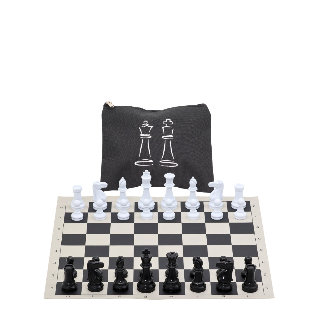 Vinyl Roll-Up Tournament Set | Zip Canvas Bag | 50 mm Squares