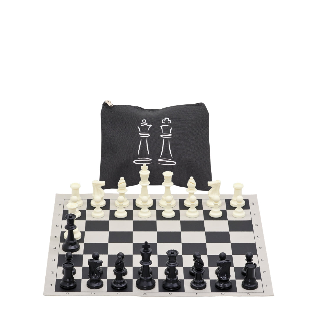 Vinyl Roll-Up Tournament Set | Zip Canvas Bag | 50 mm Squares