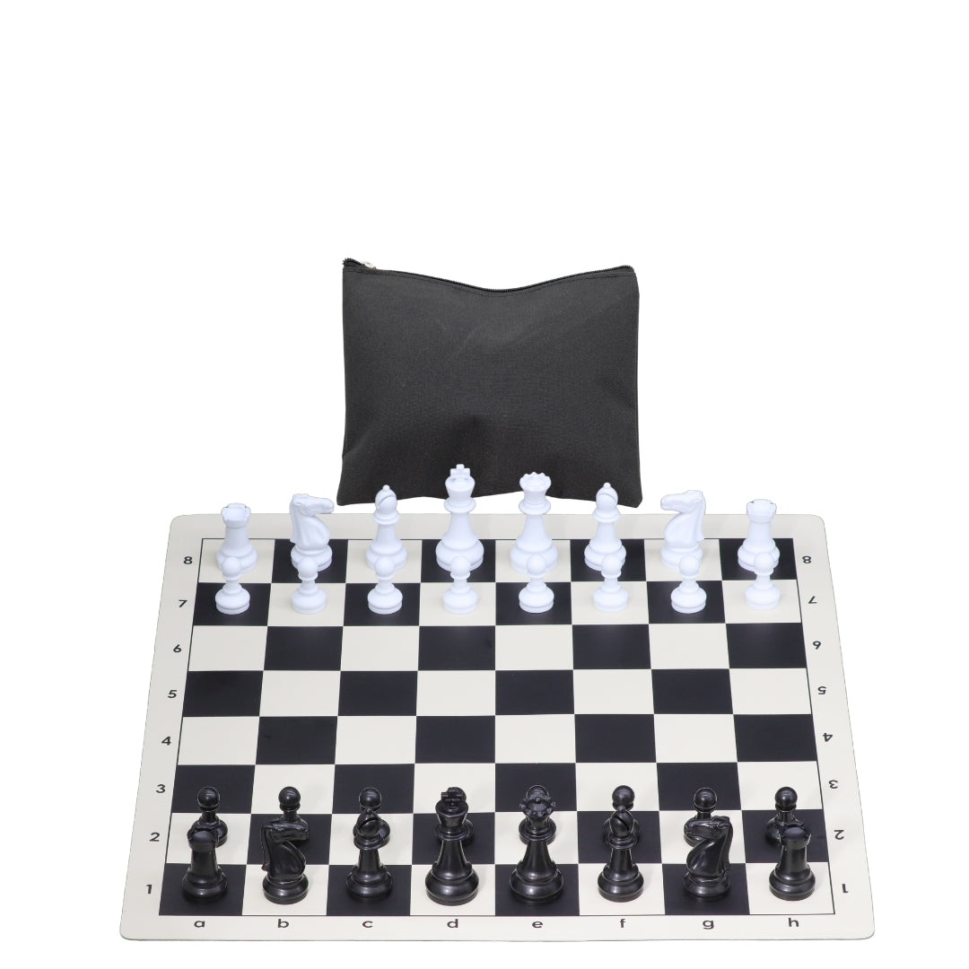 Vinyl Roll-Up Tournament Set | Standard Pieces &amp; Bag | 57 mm Squares