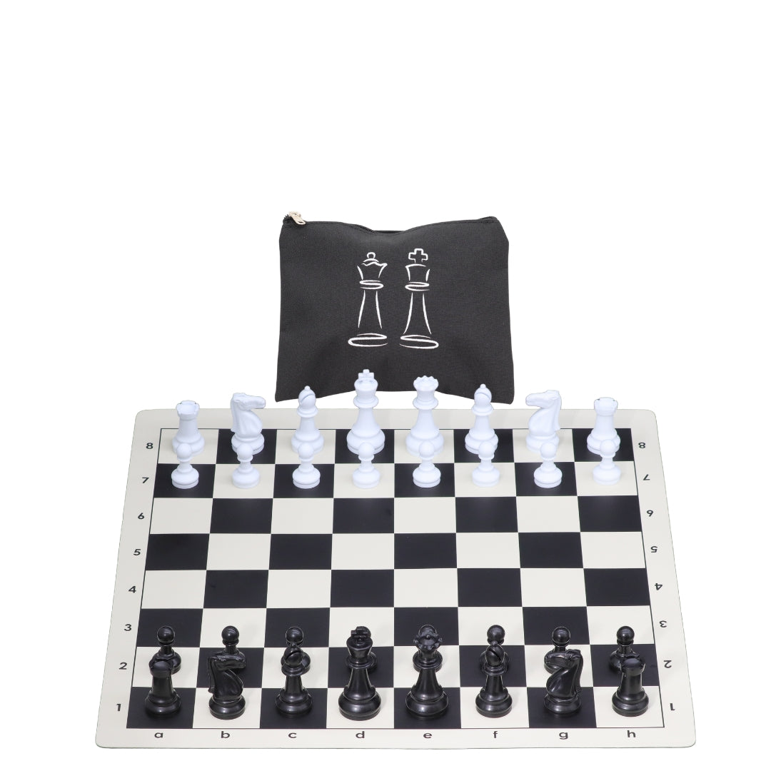 Vinyl Roll-Up Tournament Set | Standard Pieces &amp; Bag | 57 mm Squares