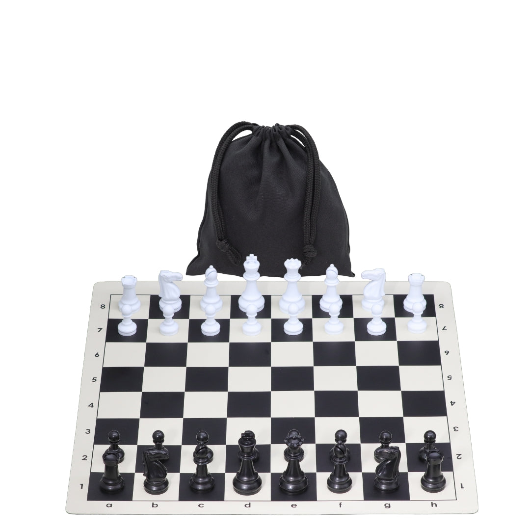 Vinyl Roll-Up Tournament Set | Standard Pieces &amp; Bag | 57 mm Squares