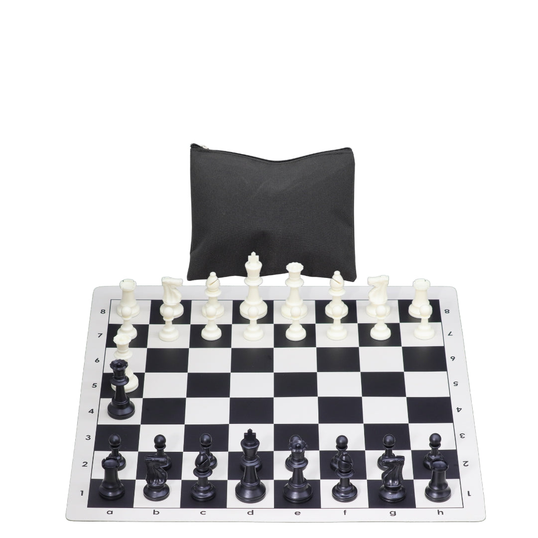 Vinyl Roll-Up Tournament Set | Standard Pieces &amp; Bag | 57 mm Squares