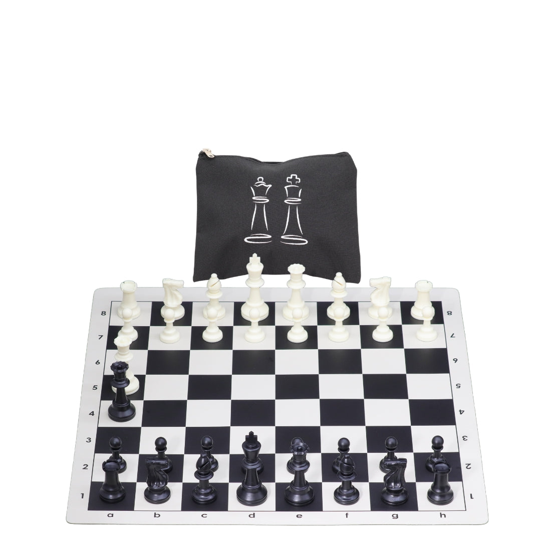 Vinyl Roll-Up Tournament Set | Standard Pieces &amp; Bag | 57 mm Squares