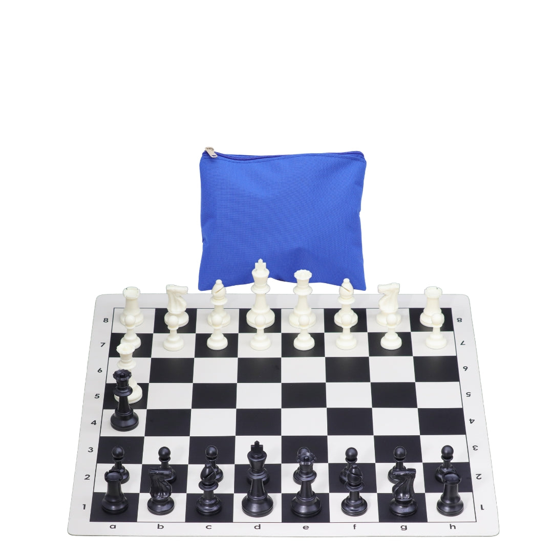 Vinyl Roll-Up Tournament Set | Standard Pieces &amp; Bag | 57 mm Squares