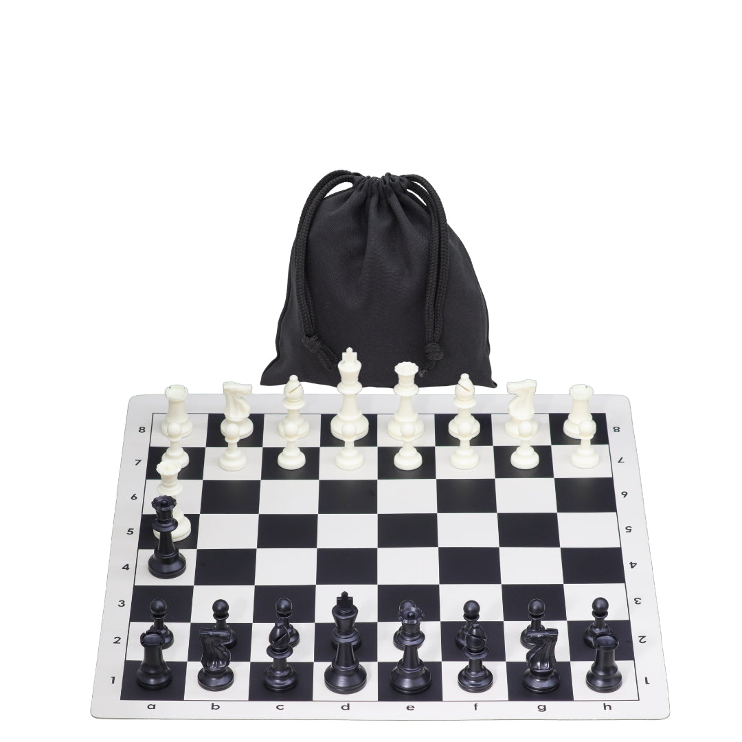 Vinyl Roll-Up Tournament Set | Standard Pieces &amp; Bag | 57 mm Squares