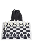Vinyl Roll-Up Tournament Set | Standard Pieces & Bag | 57 mm Squares