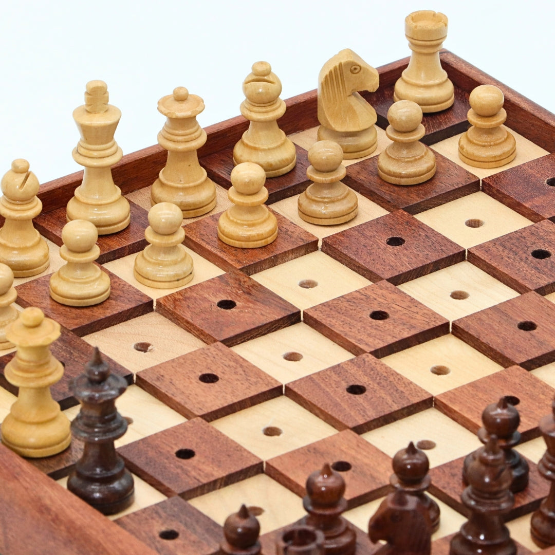 Wooden Chess Set | Visually Impaired Players | 25 cm