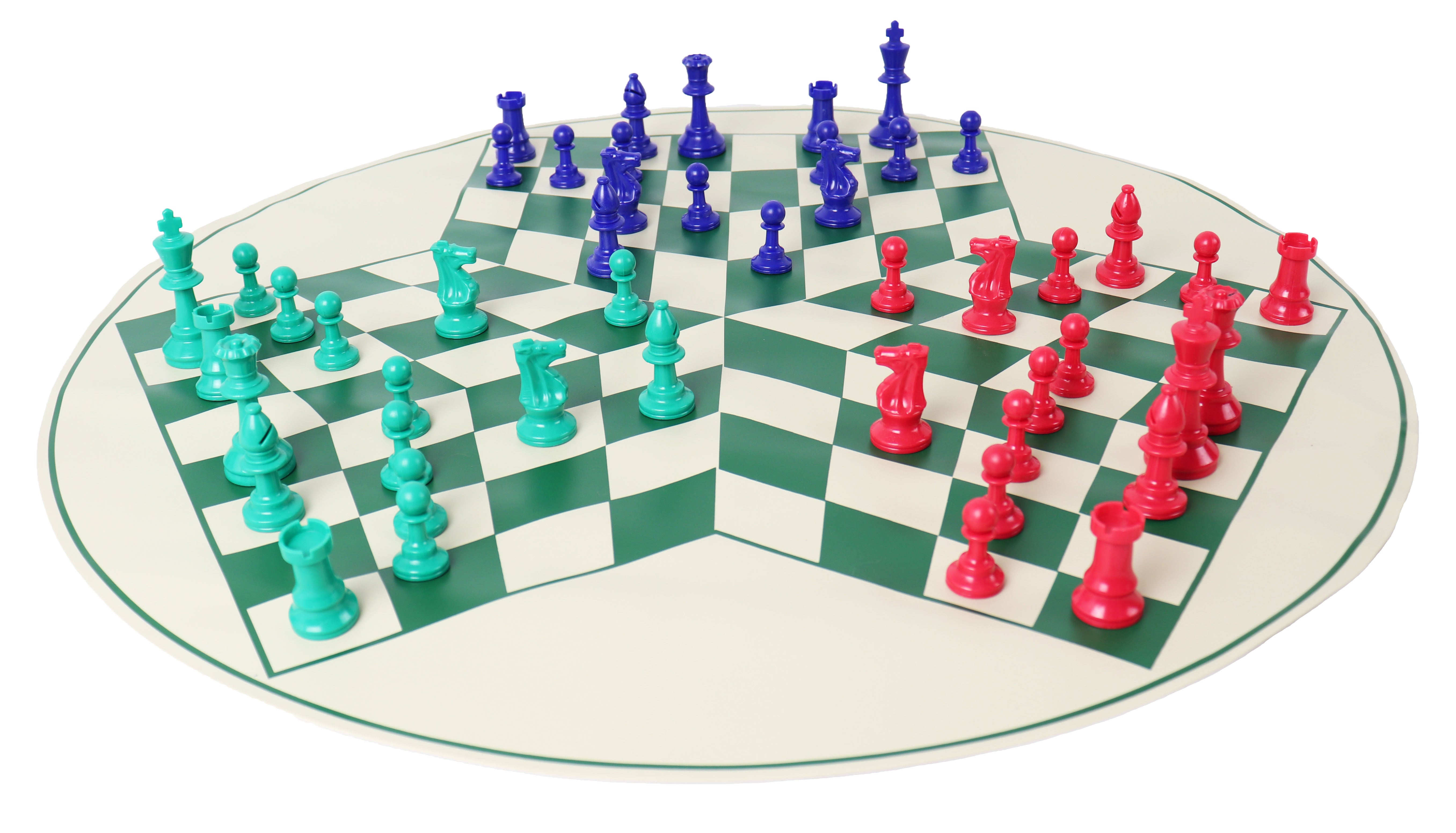three-player chess set (green board) – House of Chess