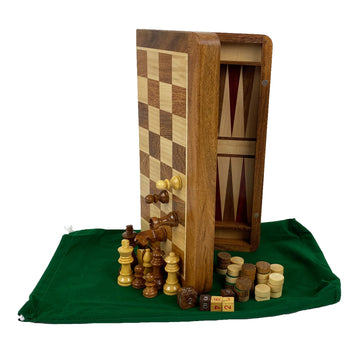Rosewood 3-in-1 | chess, checkers & backgammon (medium)