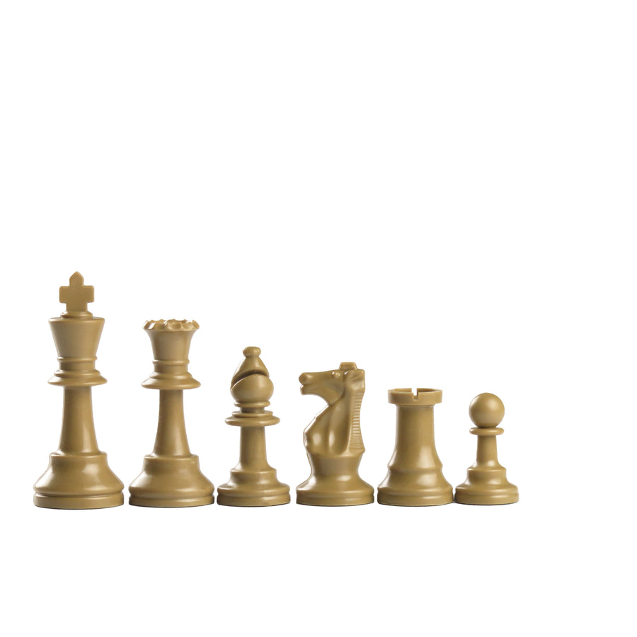 95mm gold coloured plastic chess pieces