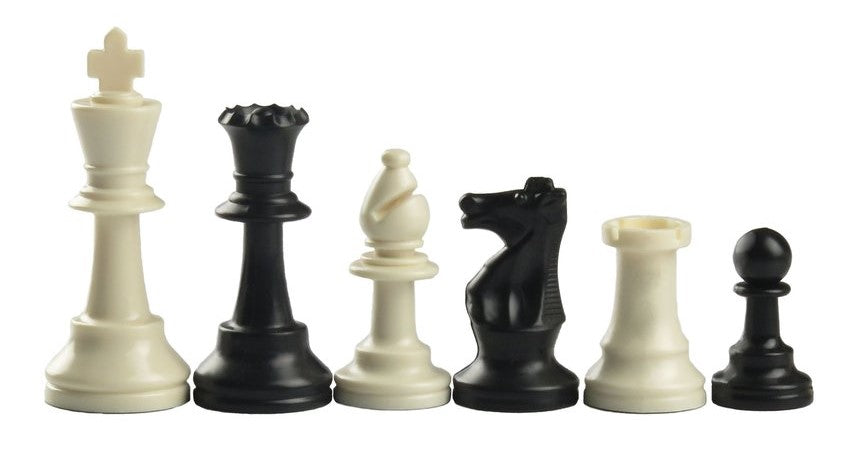 95mm Standard black and ivory chess pieces