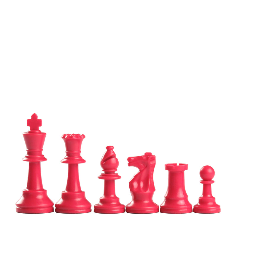 95mm red coloured plastic chess pieces