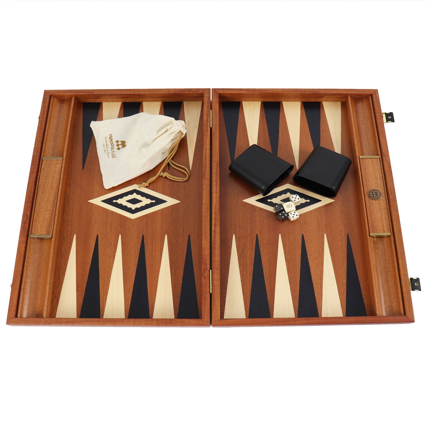 Backgammon Rac Backgammon | Mahogany Inlay | Black & Oak Points | Handmade | Side Rac ...