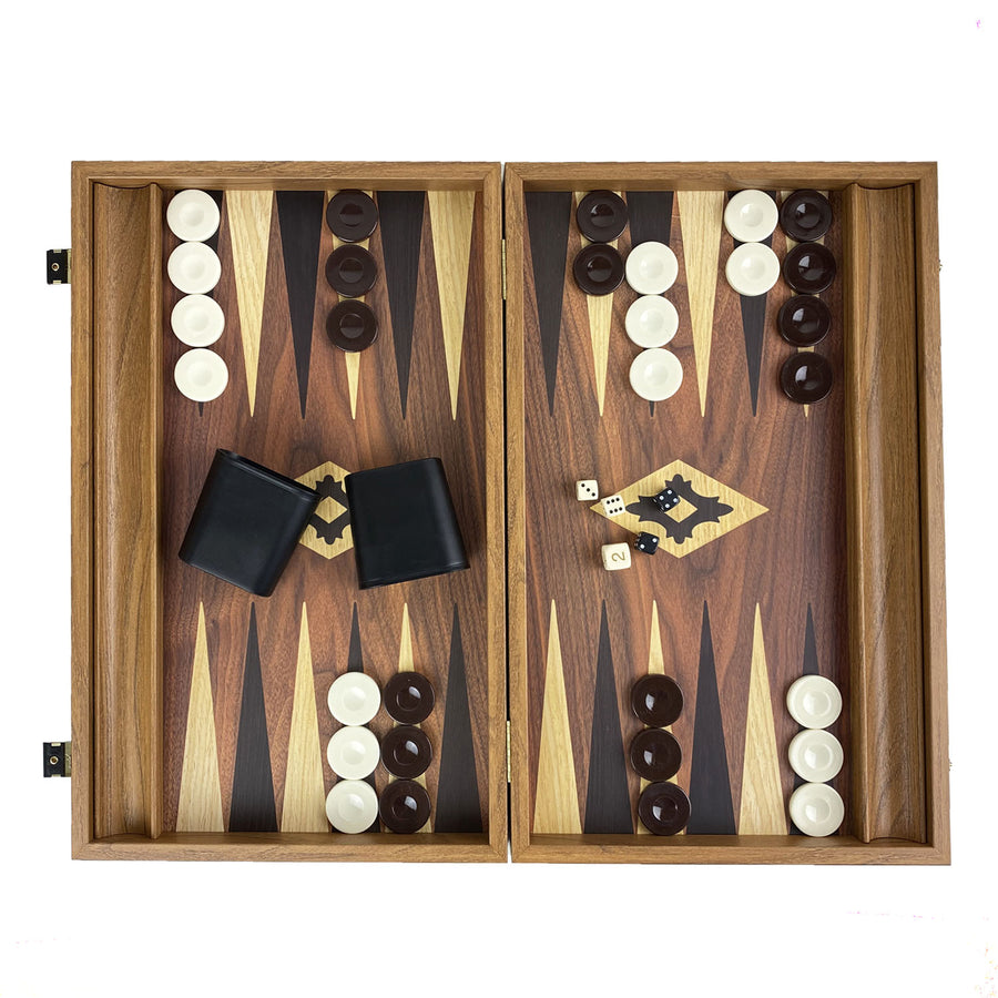 Walnut Replica Backgammon with side racks | 48cm | BXL1KK