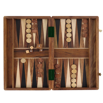 Rosewood Backgammon with side racks | 36cm