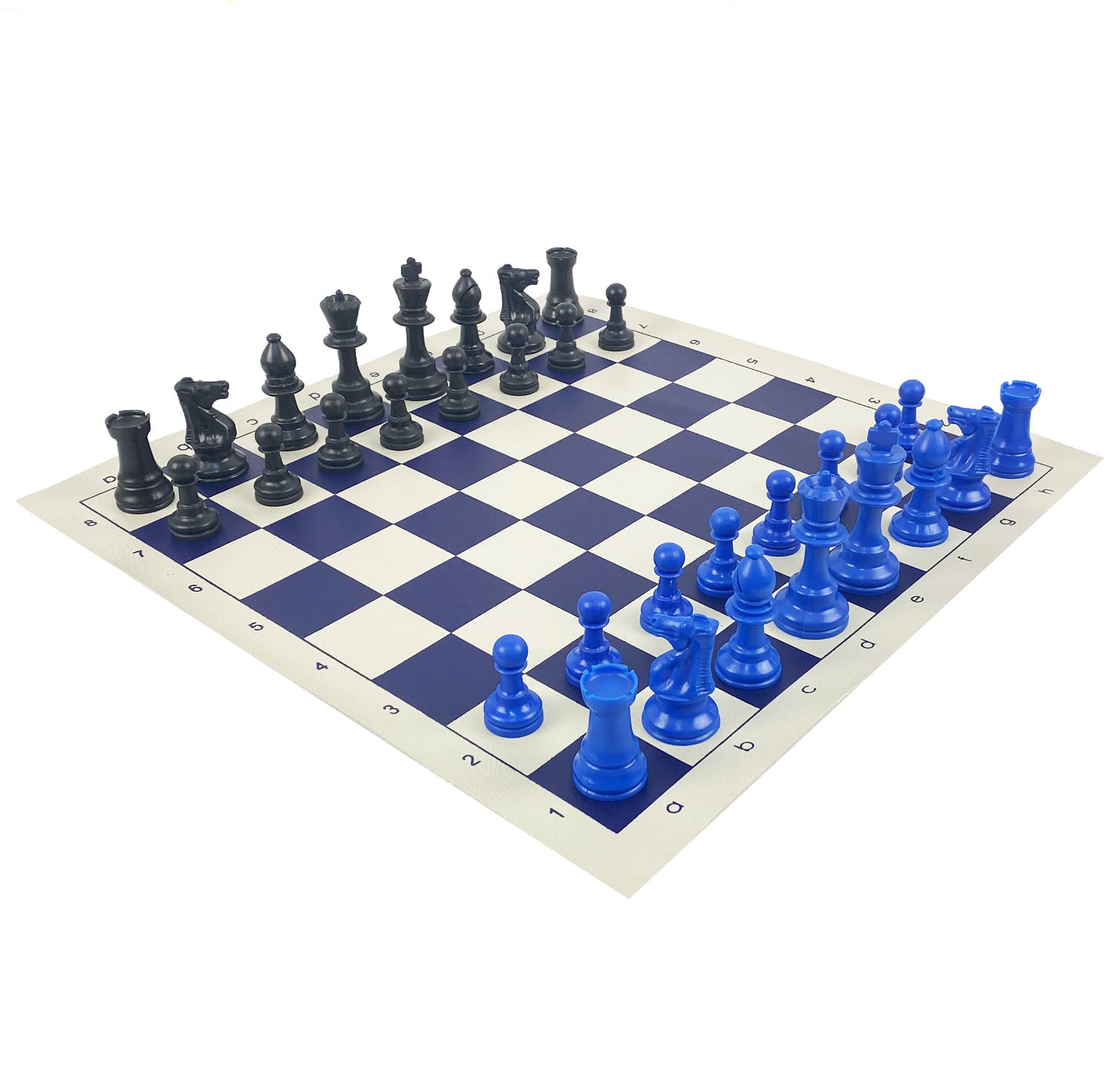Blue Vinyl Roll-Up Set | 50 mm Squares – House of Chess