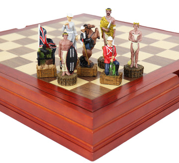 British vs Zulu resin pieces | Wooden Board/Box | Small