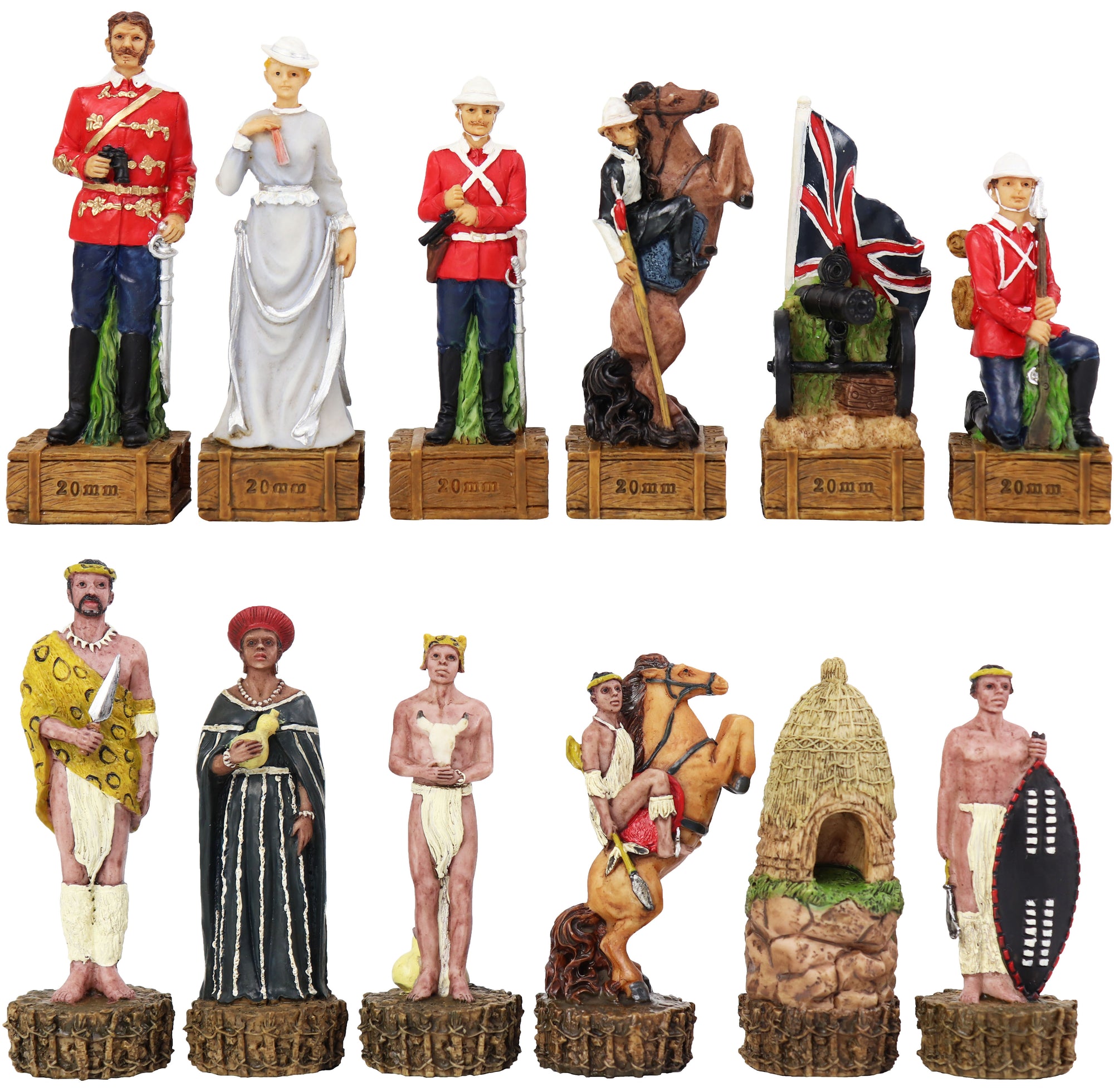 British vs Zulu resin pieces | Wooden Board/Box | Small