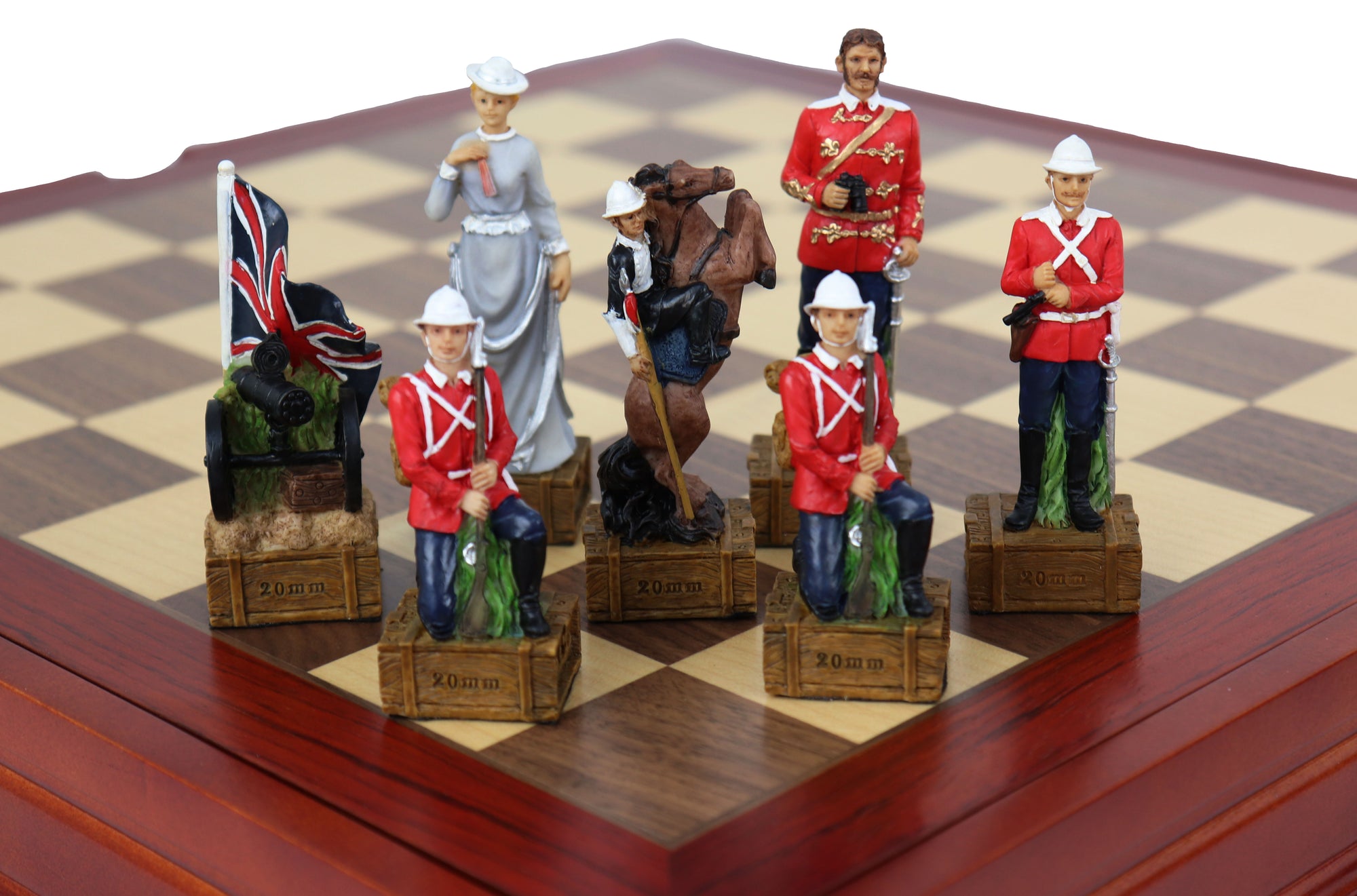 British vs Zulu resin pieces | Wooden Board/Box | Small
