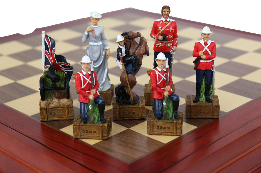 British vs Zulu resin pieces | Wooden Board/Box | Small