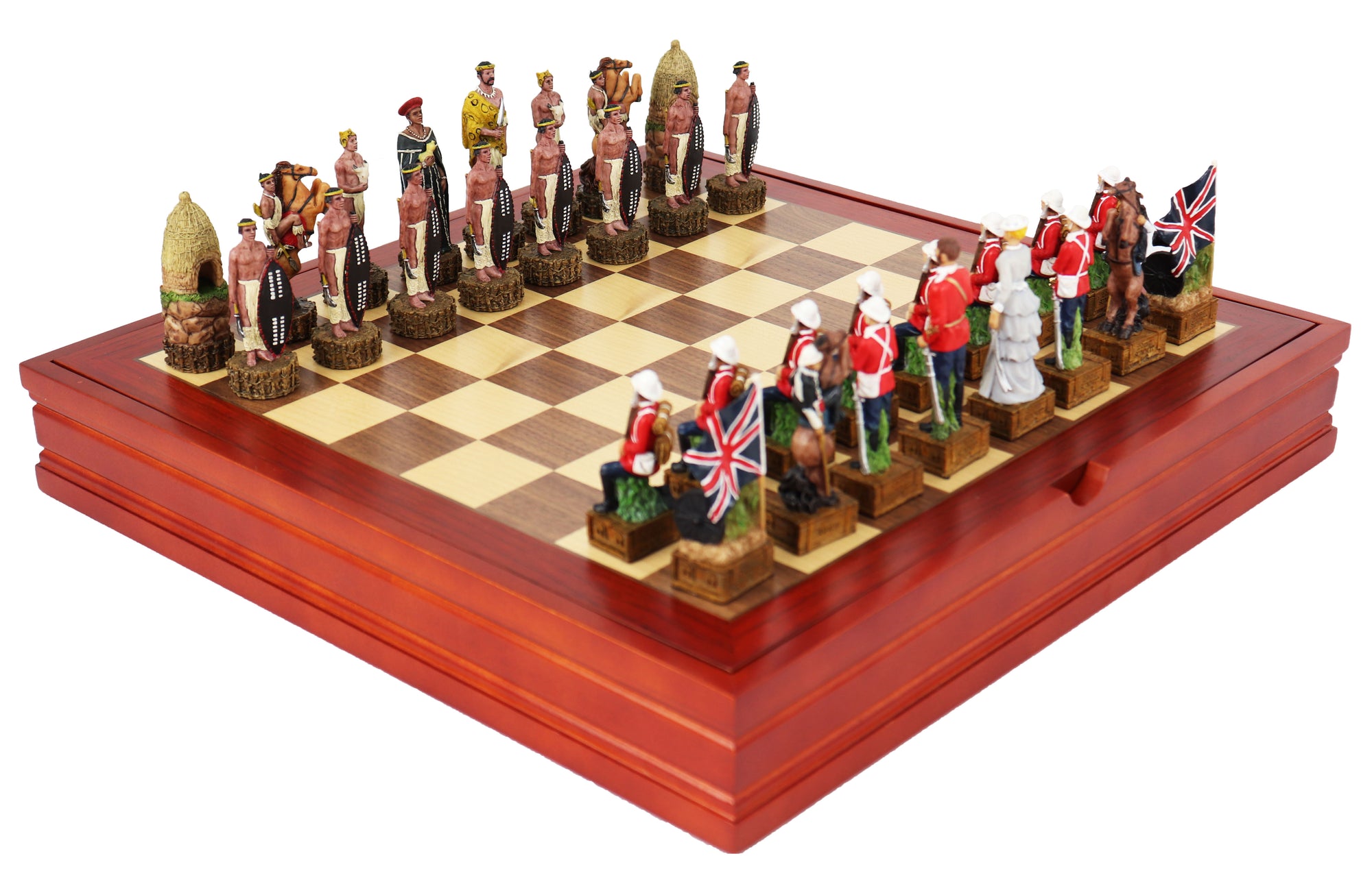 British vs Zulu resin pieces | Wooden Board/Box | Small