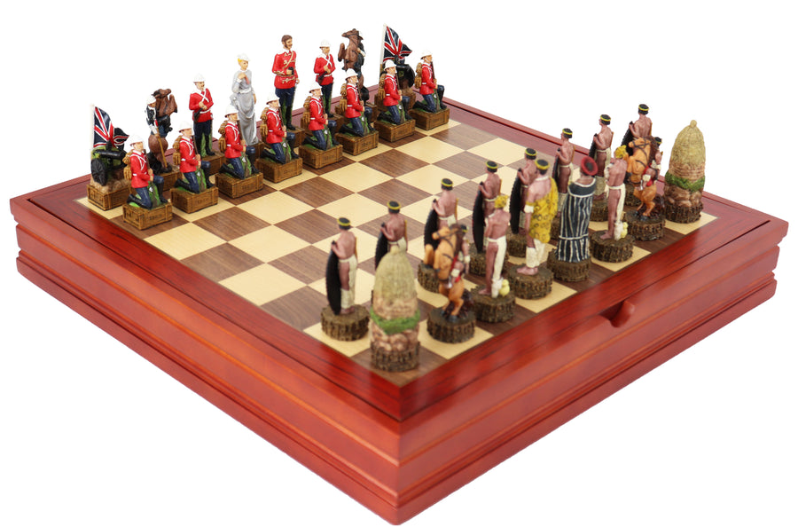 British vs Zulu resin pieces | Wooden Board/Box | Small