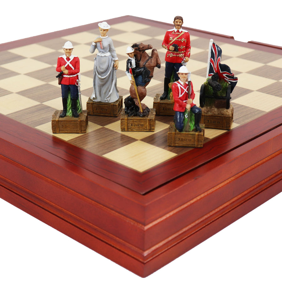 British vs Zulu resin pieces | Wooden Board/Box | Small