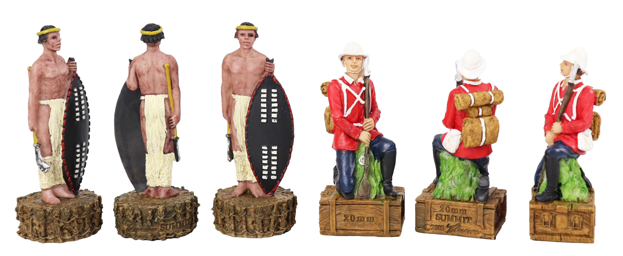 British vs Zulu resin pieces | Wooden Board/Box | Small