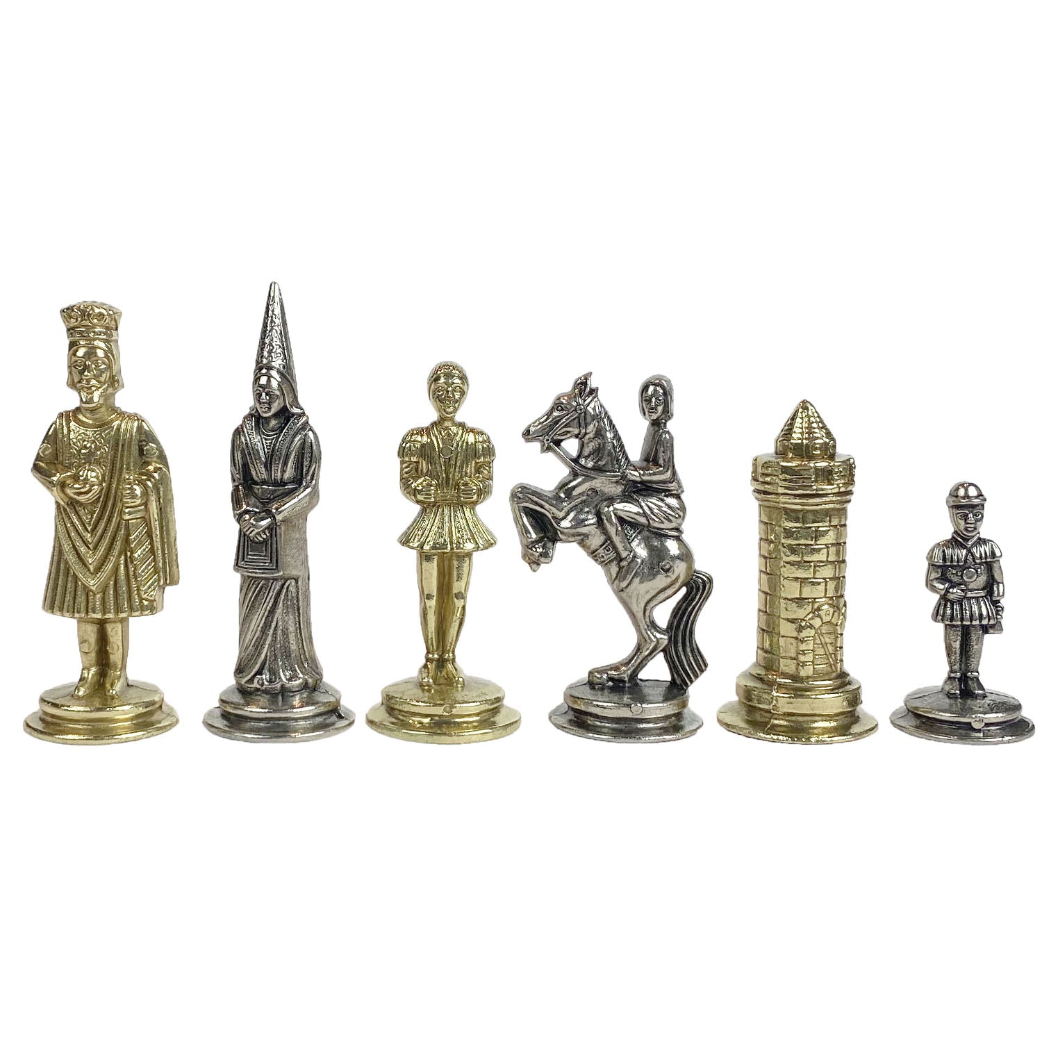 CAMELOT | Metal Chess Pieces | Gold &amp; Silver | 90mm King | 50M