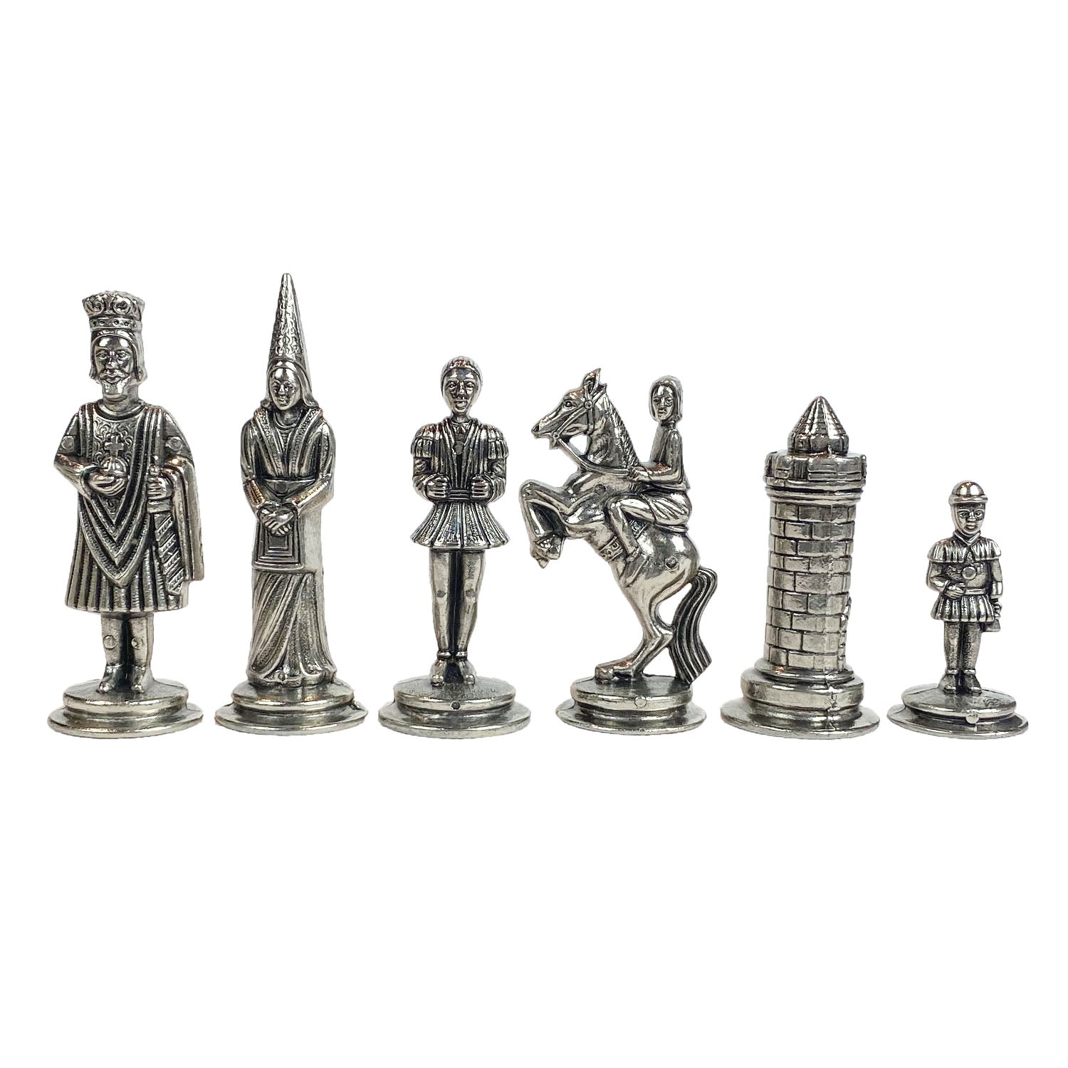 CAMELOT | Metal Chess Pieces | Gold &amp; Silver | 90mm King | 50M