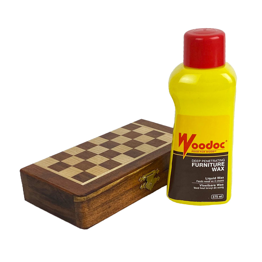 Folding wooden magnetic travel chess set | 18cm