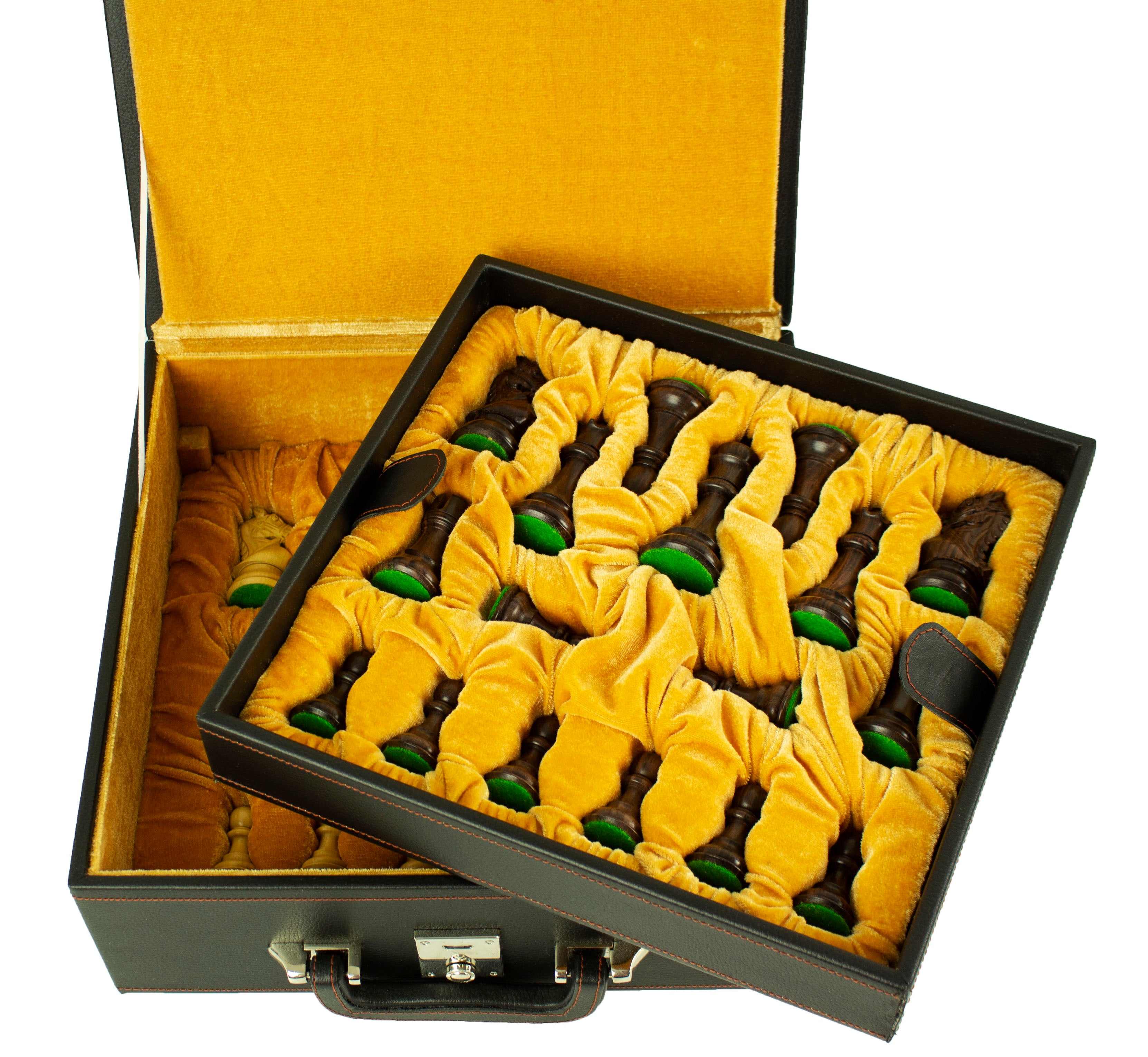 Luxury Box with Tray | Leatherette | Velvet-Lined | Chess Set