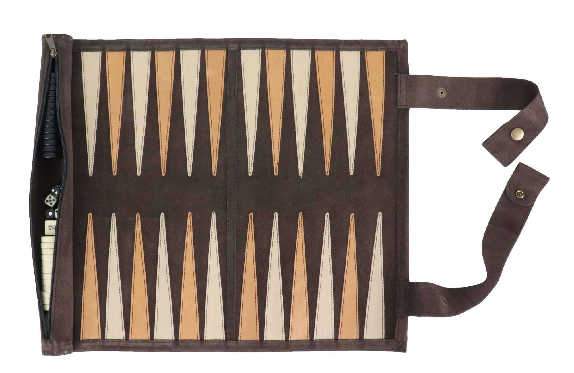 Leather Roll-up Backgammon | 38cm