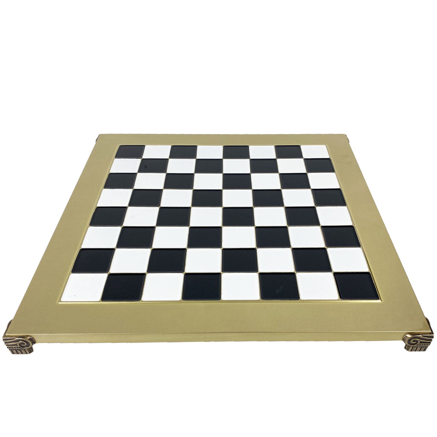 RENAISSANCE | Metal Chess Set | Gold &amp; Silver | Black Chess Board | 36cm | S9BLA