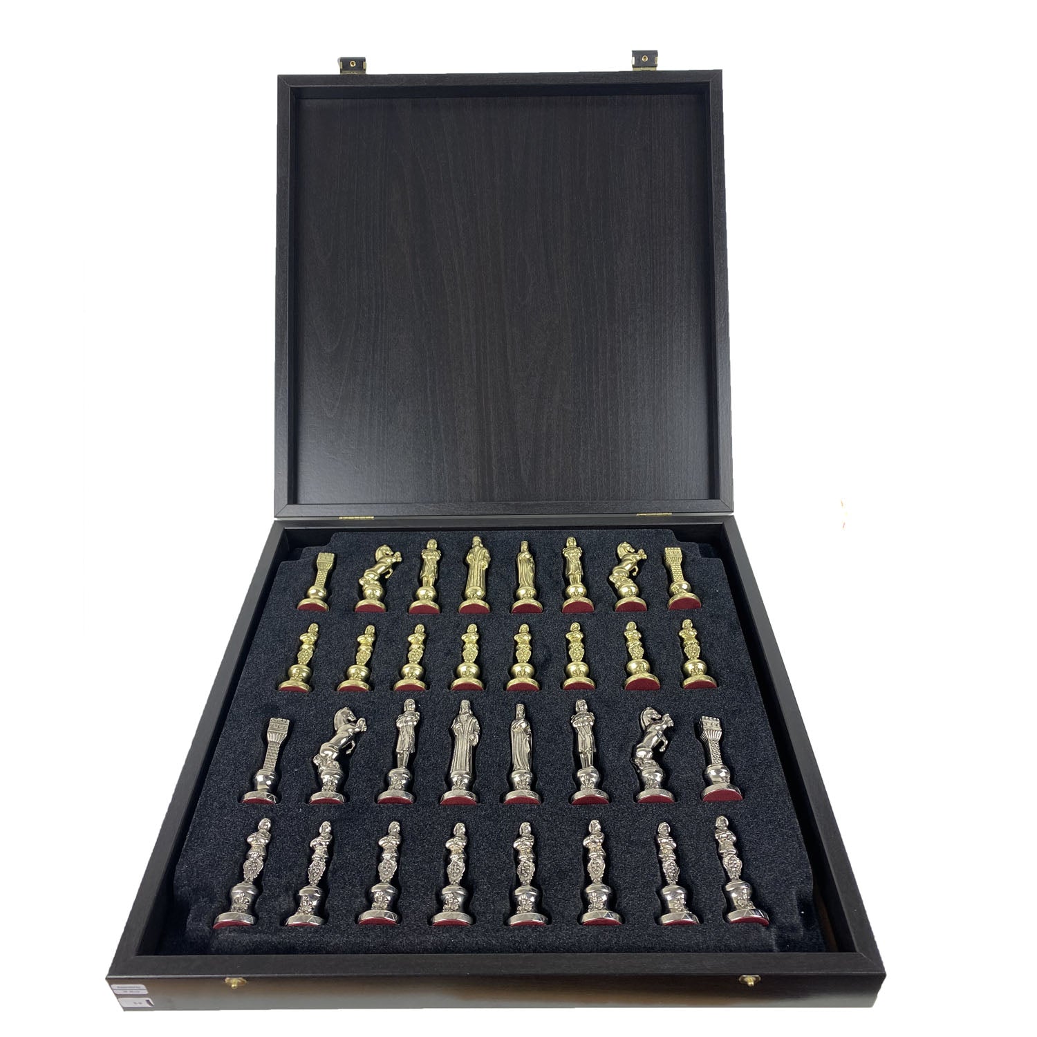 RENAISSANCE | Metal Chess Set | Gold &amp; Silver | Black Chess Board | 36cm | S9BLA
