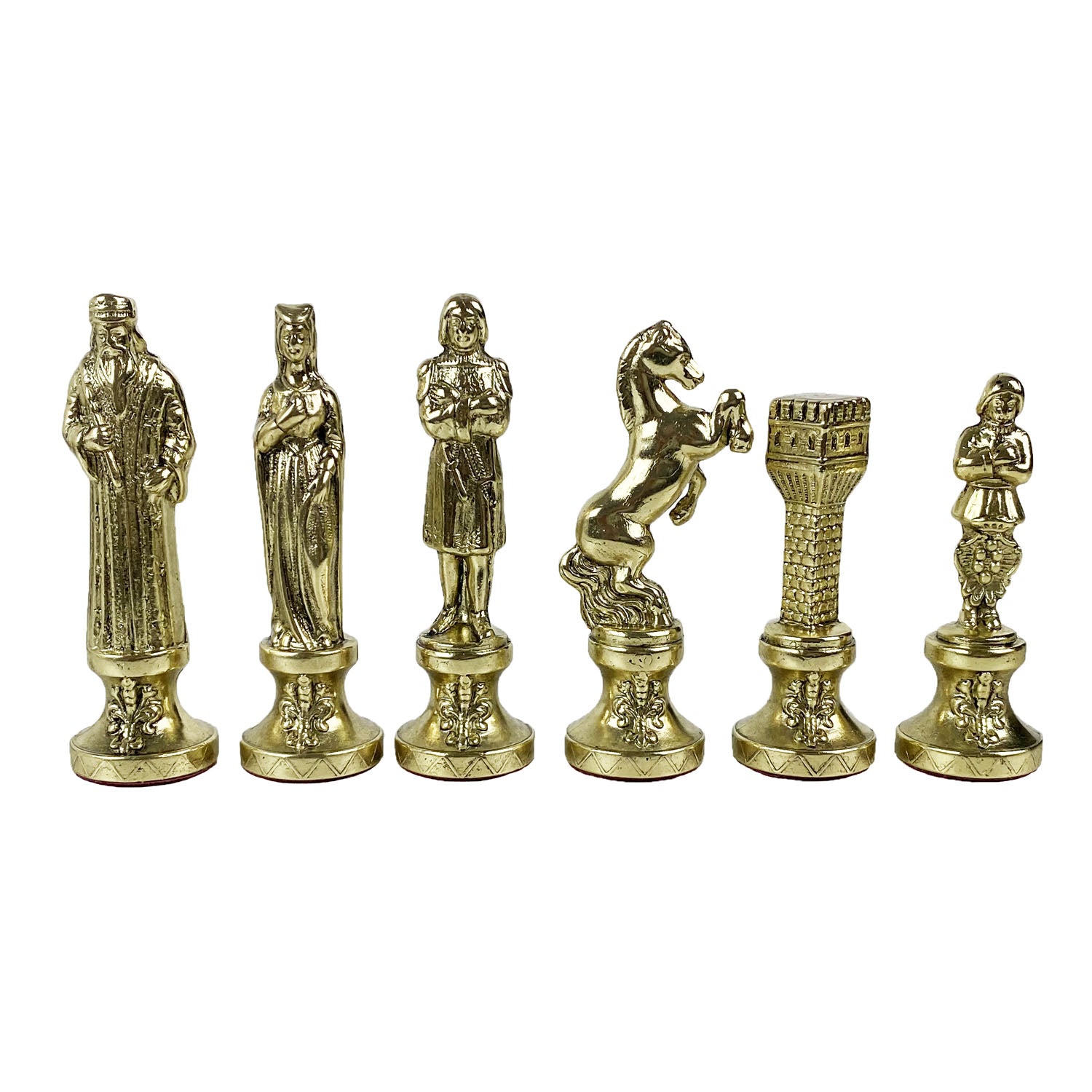 RENAISSANCE | Metal Chess Set | Gold &amp; Silver | Black Chess Board | 36cm | S9BLA