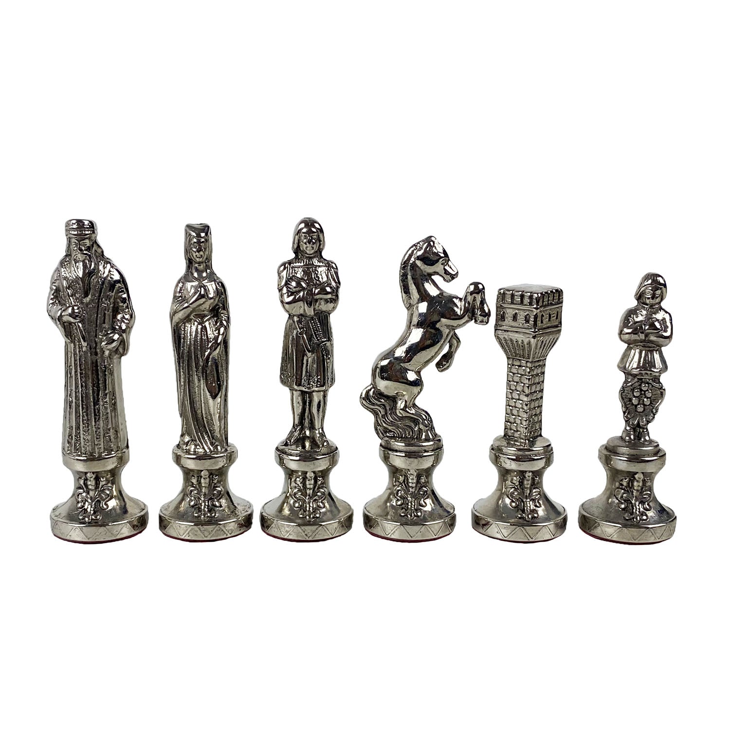 RENAISSANCE | Metal Chess Set | Gold &amp; Silver | Black Chess Board | 36cm | S9BLA